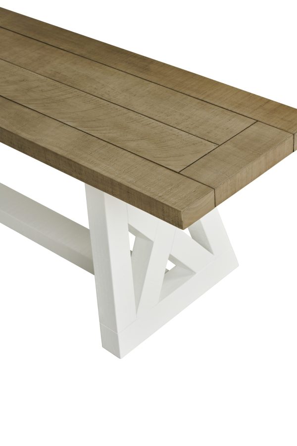 1.6m Extendable Dining Table with 2 Benches – White & Grey Finish - Image 6