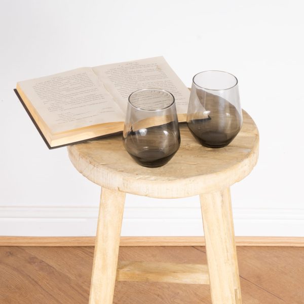 Tall Rustic Round Barn Stool – Reclaimed Antique Elm - Image 2