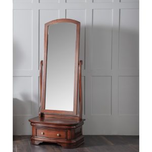 Antoinette Antique Sleigh Cheval Mirror – Solid Hardwood Frame