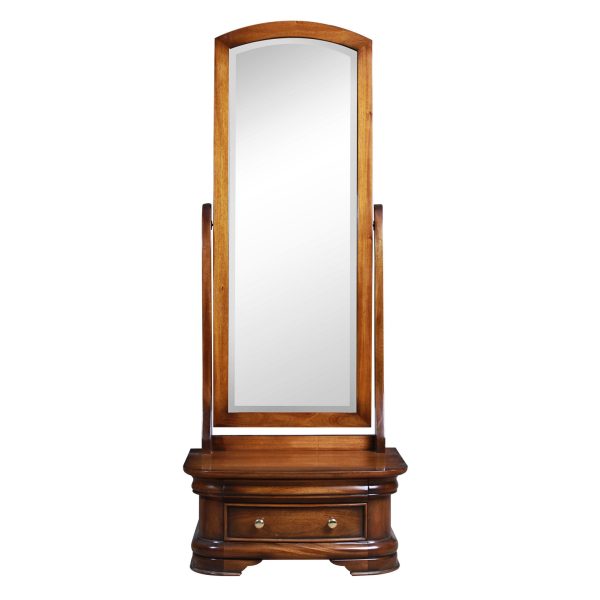 Antoinette Antique Sleigh Cheval Mirror – Solid Hardwood Frame - Image 7