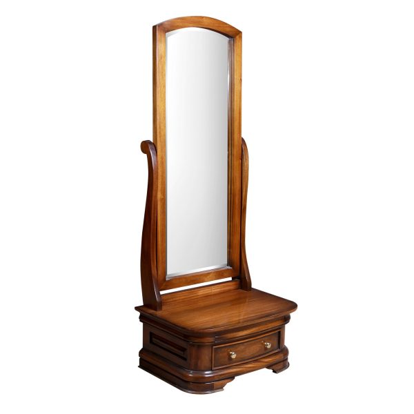 Antoinette Antique Sleigh Cheval Mirror – Solid Hardwood Frame - Image 2