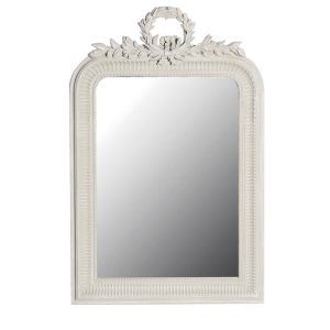 Light Grey Antique Laurel Leaves Mirror – Mahogany Frame