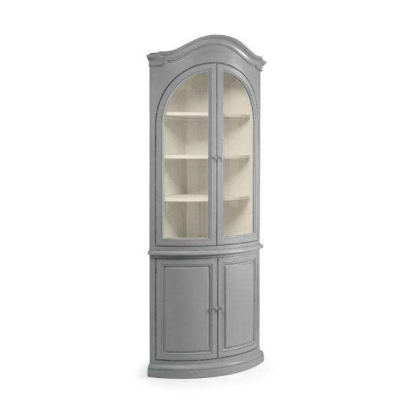 French-Style Glazed Corner Cabinet – Distressed Painted Finish - Image 2